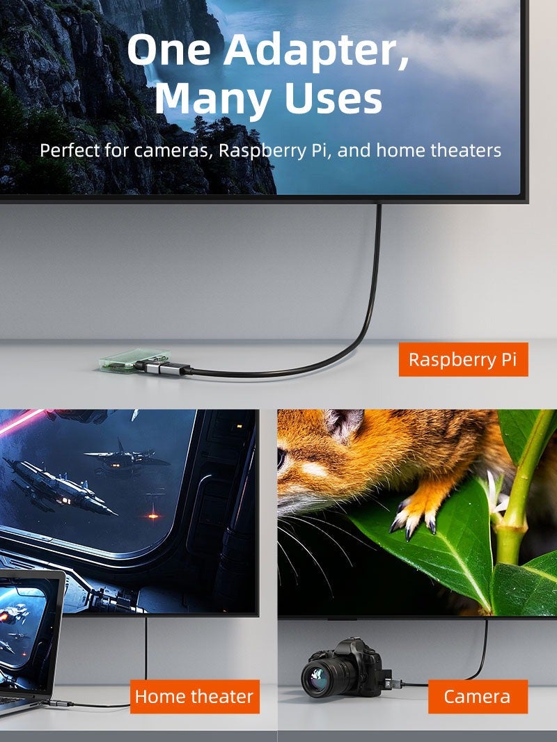 كابل تايم محول 8K ميني HDMI ذكر إلى HDMI أنثى - Image 2